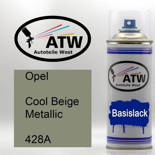 Opel, Cool Beige Metallic, 428A: 400ml Sprühdose, von ATW Autoteile West.